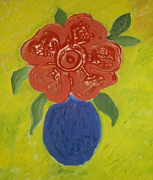 Red Flower - Acrylic Painting
