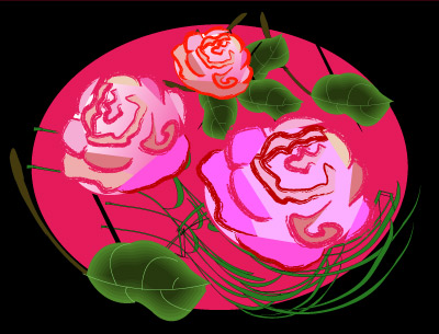 Three roses - Graphic Design with Adobe Illustrator