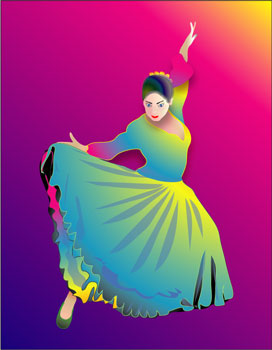 Flamenco Dancer - Graphic Design with Adobe Illustrator
