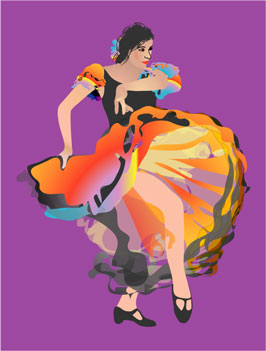 Flamenco Dancer - Graphic Design with Adobe Illustrator