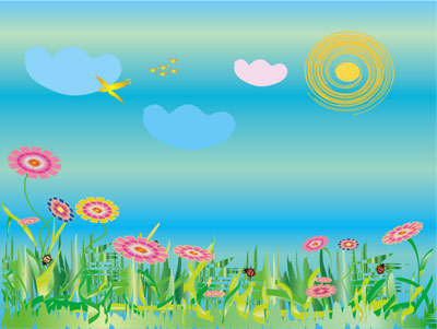 Flower Field II - Graphic Design with Adobe Illustrator