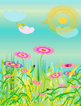 Flower Field - Graphic Design with Adobe Illustrator