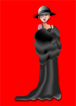 Lady in Black - Graphic Design with Adobe Illustrator