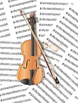 Violin, Music Sheet and Glasses - Graphic Design with Adobe Illustrator