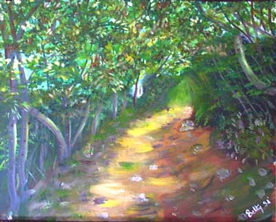 Forest Path in Labadee, Haiti-Acrylic Painting